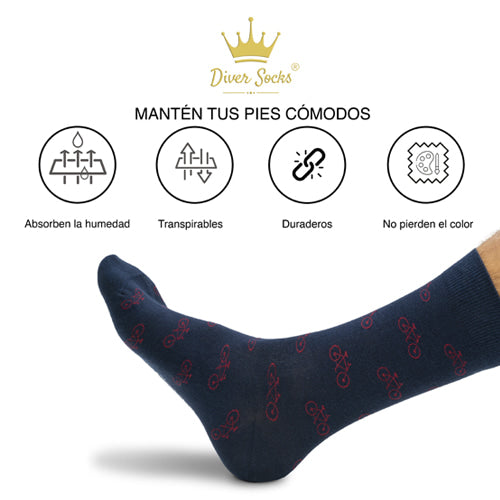 Calcetines bicicletas rojas