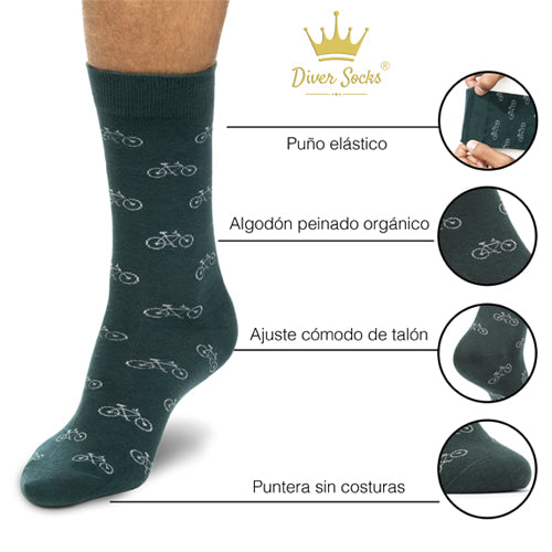 Calcetines bicicletas verdes