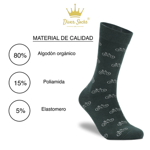 Calcetines bicicletas verdes