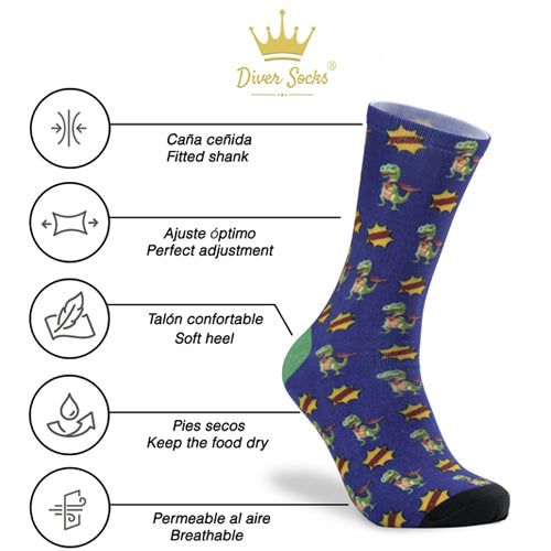 Calcetines Técnico Deportivos Dinosaurios Hombre