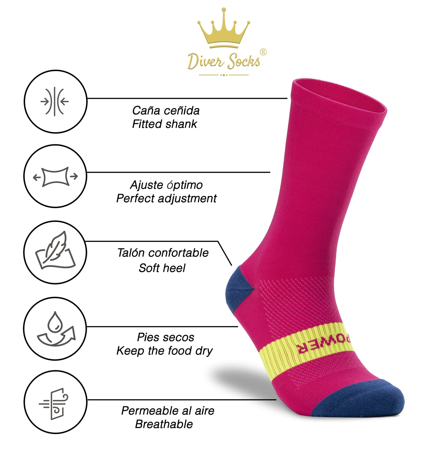 Calcetines de Running Fucsia Mujer