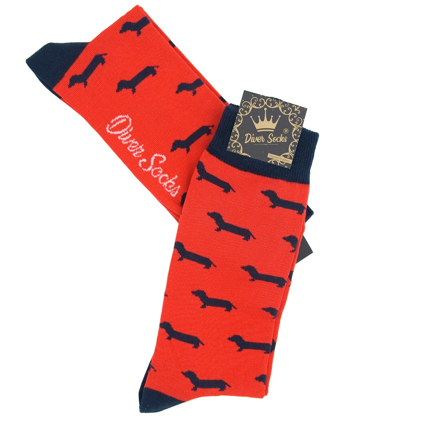 Calcetines con perros azul
