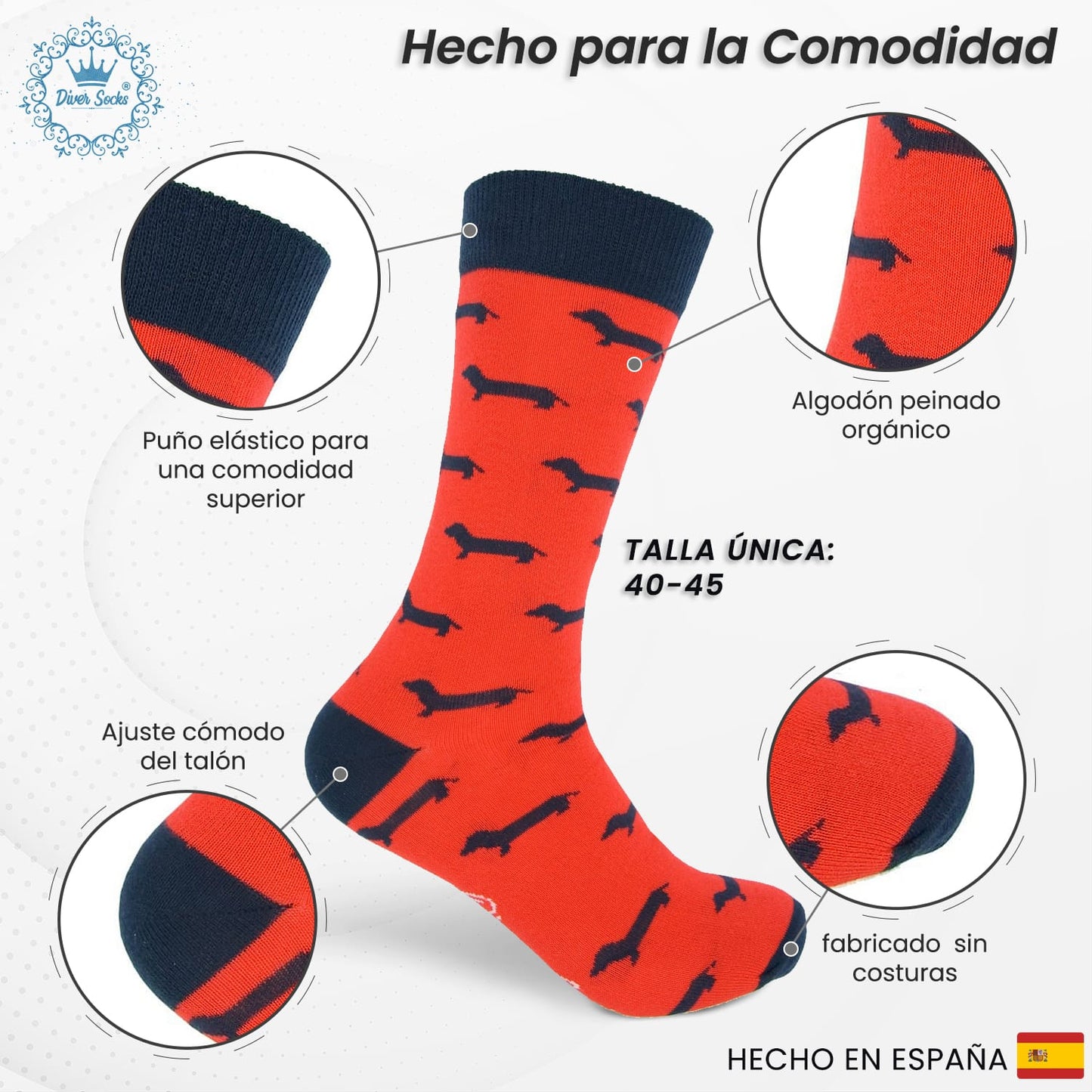 Calcetines con perros azul