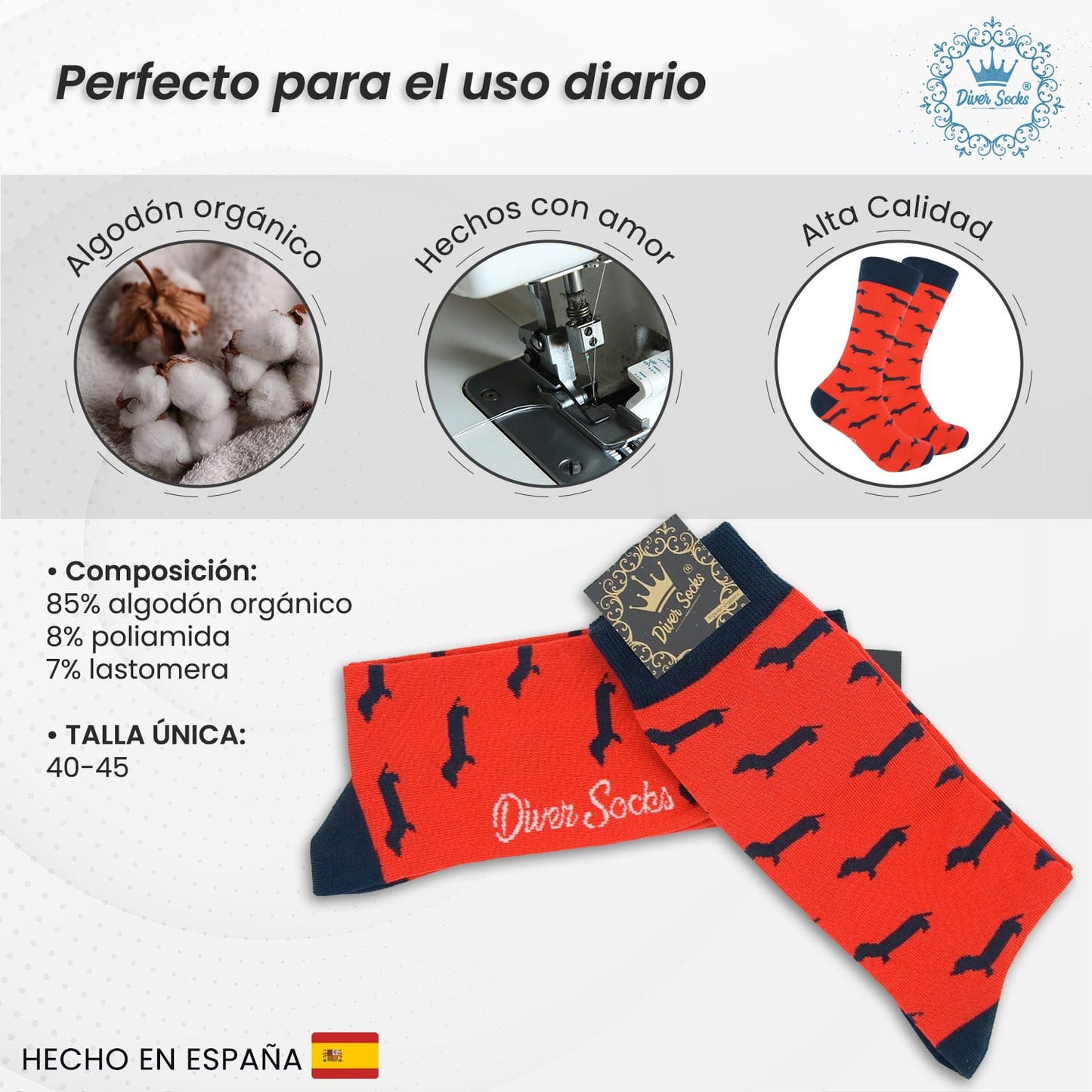 Calcetines con perros azul