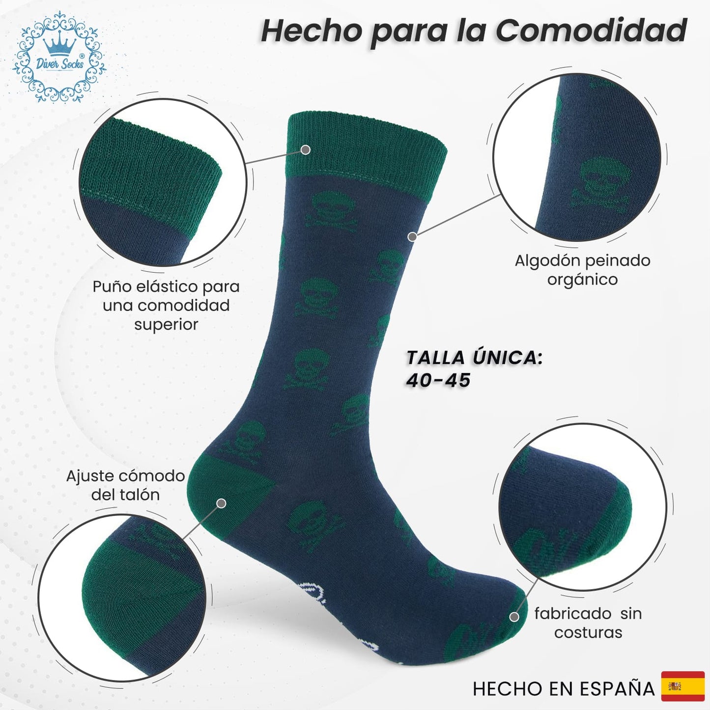 Calcetines Calaveras verdes
