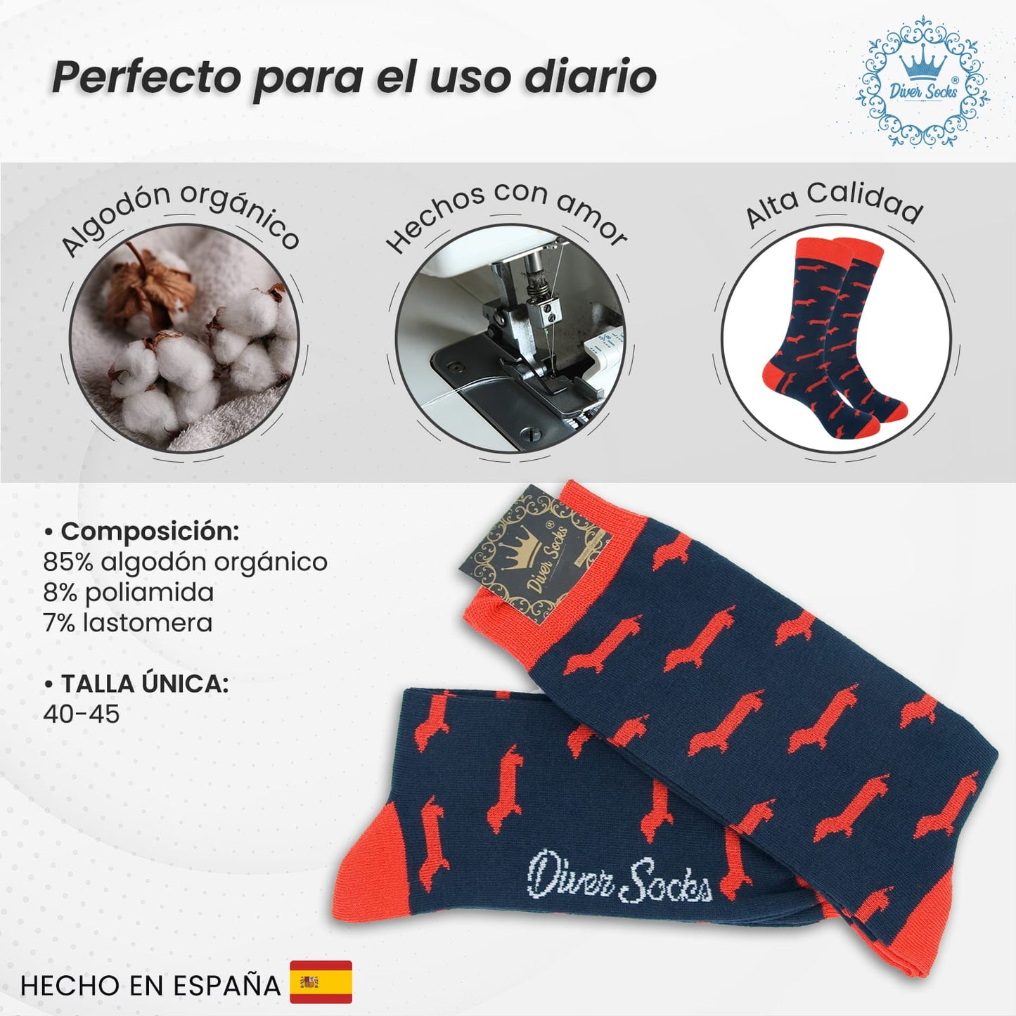 Calcetines con dibujos de perros rojos