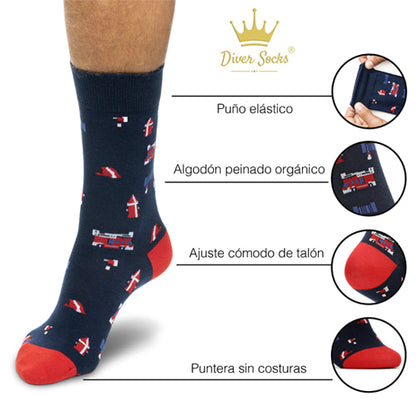 Calcetines Divertidos Bomberos