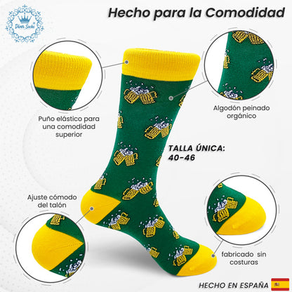 Calcetines Divertidos Cervezas Verde