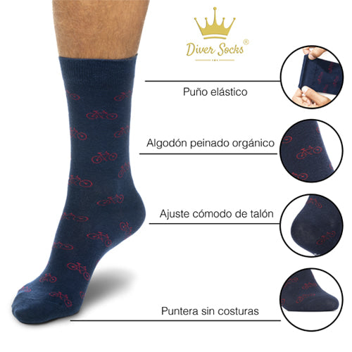 Calcetines bicicletas rojas