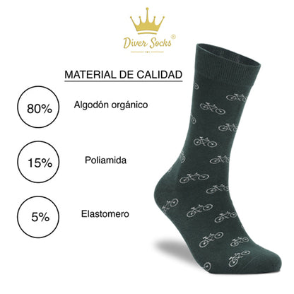 Calcetines bicicletas verdes