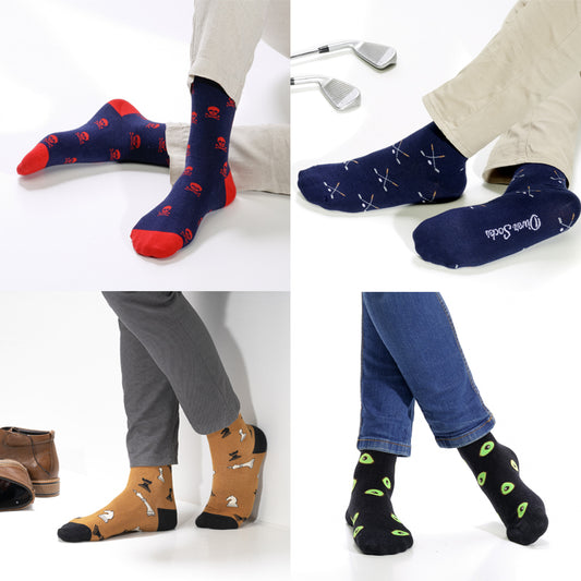 Pack Calcetines: Calaveras + Golf + Ajedrez + Aguacates