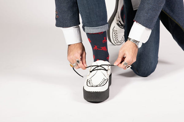 Calcetines Divertidos con Moto Roja