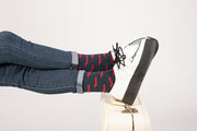 Calcetines con dibujos de perros rojos
